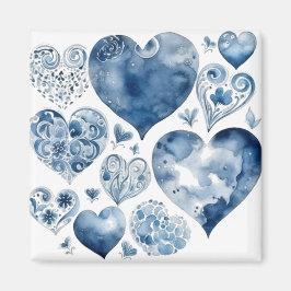 Herz in Delft Blue Magnet