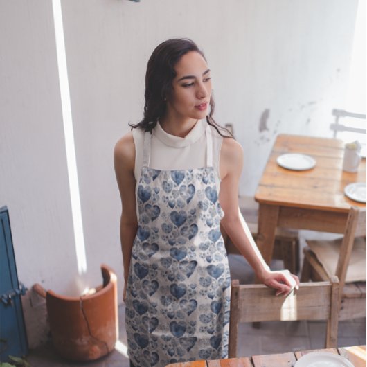 Herz in Delft Blue Schürze