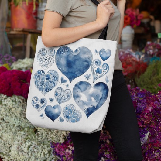 Herz in Delft Blue Tasche