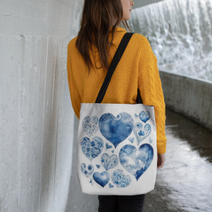 Herz in Delft Blue Tasche