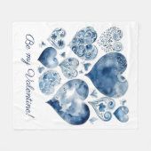 Herz in Delft Blue, Valentin Fleecedecke (Vorderseite (Horizontal))