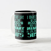 Herz in den 50er Jahren Zweifarbige Tasse (Vorderseite Links)