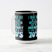 Herz in den 70er Jahren Zweifarbige Tasse (Vorderseite Links)