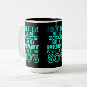 Herz in den 80er Jahren Zweifarbige Tasse (Vorderseite Links)