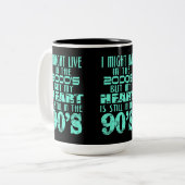 Herz in den 90er Jahren Zweifarbige Tasse (Vorderseite Links)