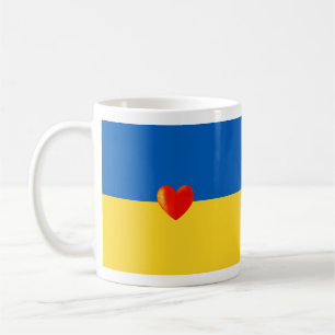 Herz in den Farben der ukrainischen Flagge Kaffeetasse
