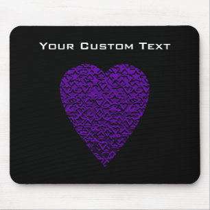Herz in den lila Farben. Gemusterter Herz-Entwurf Mousepad