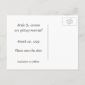 Herz in den Sand-Save the Date-Postkarten Ankündigungspostkarte (Rückseite)