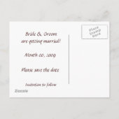 Herz in den Sand-Save the Date-Postkarten Ankündigungspostkarte (Rückseite)