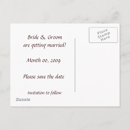 Herz in den Sand-Save the Date-Postkarten Ankündigungspostkarte (Rückseite)