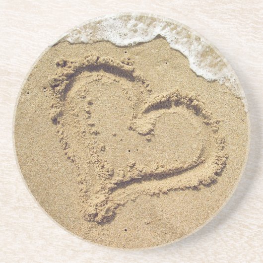 Herz in den Sand-Untersetzer Sandstein Untersetzer (Vorne)