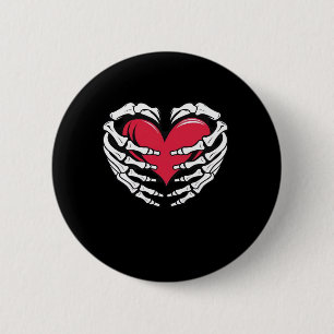 Herz in den Skeletthandschuhen Classic Button