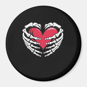 Herz in den Skeletthandschuhen Classic Magnet