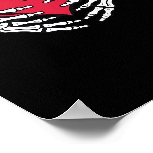 Herz in den Skeletthandschuhen Classic Poster (Ecke)