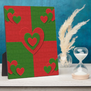 Herz in den Weihnachtsfarben Red Green Felting Loo Fotoplatte