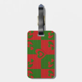 Herz in den Weihnachtsfarben Red Green Felting Loo Gepäckanhänger (Rückseite vertikal)