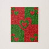 Herz in den Weihnachtsfarben Red Green Felting Loo Puzzle (Vertikal)