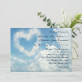 Herz in den Wolken, Blue Sky Romantische Einladung (Stehend Vorderseite)
