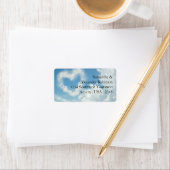 Herz in den Wolken, Blue Sky Romantische Liebe Adressaufkleber (Insitu)