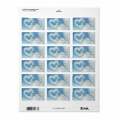 Herz in den Wolken, Blue Sky Romantische Liebe Adressaufkleber (Vorne)