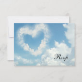 Herz in den Wolken, Blue Sky Romantische Liebe RSVP Karte (Vorderseite)
