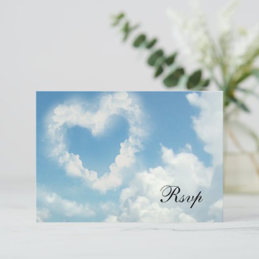 Herz in den Wolken, Blue Sky Romantische Liebe RSVP Karte (Stehend Vorderseite)
