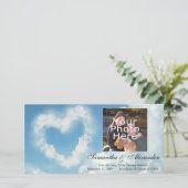 Herz in den Wolken, Blue Sky Romantische Liebe Save The Date (Stehend Vorderseite)