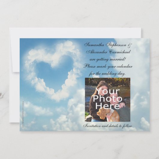 Herz in den Wolken, Blue Sky Romantische Liebe Save The Date (Rückseite)