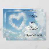 Herz in den Wolken, Blue Sky Romantische Liebe Save The Date (Vorne/Hinten)