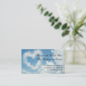 Herz in den Wolken, Blue Sky Romantische Liebe Visitenkarte (Stehend Vorderseite)
