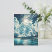 Herz in den Wolken über dem Ozean Erbe Postkarte (Stehend Vorderseite)