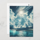 Herz in den Wolken über dem Ozean Erbe Postkarte (Vorne/Hinten)