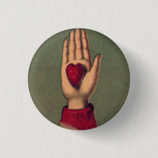 Herz in der Hand 1 Zoll-runder Knopf Button