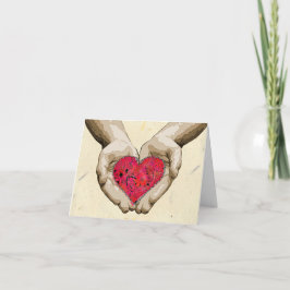 Herz in der Handvalentine-Liebe Feiertagskarte