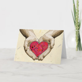 Herz in der Handvalentine-Liebe Feiertagskarte