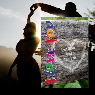 HERZ IN DER KARTE I LIEBE, DIE SIE PERSONALISIEREN POSTER