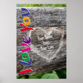 HERZ IN DER KARTE I LIEBE, DIE SIE PERSONALISIEREN POSTER (Vorne)