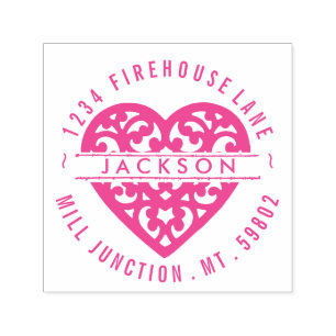 Herz in der Kreis Selbst-Tinte Permastempel