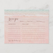 Herz in der Sand Beach Brautparty Rezept Card Postkarte (Vorderseite)