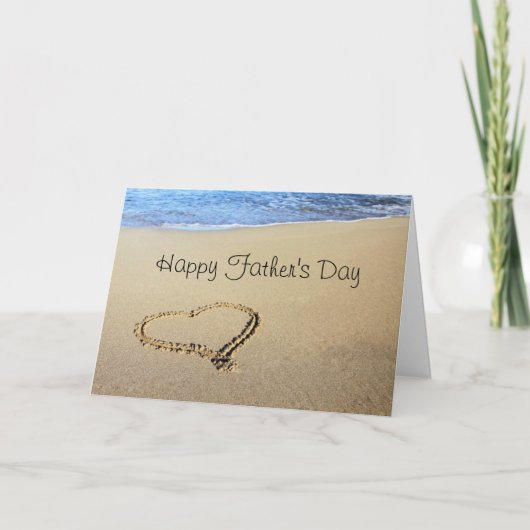 Herz in der Sand Happy Father's Day Card Karte (Vorderseite)