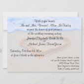 Herz in der Sand-Strand-Hochzeit Einladung (Vorderseite)