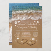 Herz in der sandischen Sommernächte Einladung (Vorne/Hinten)