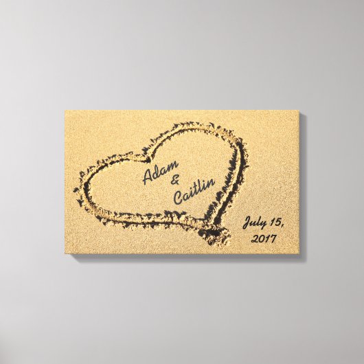 Herz in der Sandkunst Leinwand Printing (Vorderseite)