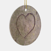 Herz in einem Baum gemeißelt Keramikornament (Rechts)