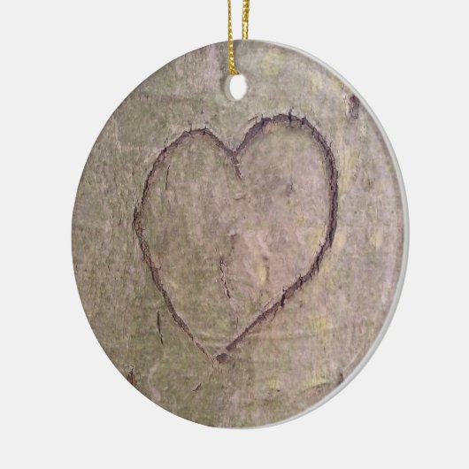 Herz in einem Baum gemeißelt Keramikornament (Links)