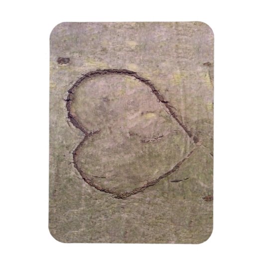 Herz in einem Baum gemeißelt Magnet (Vertikal)