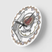 Herz in einer Pokaluhr Runde Wanduhr (Winkel)