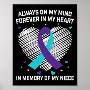Herz in Erinnerung an mein Nichte Selbstmord Bewus Poster
