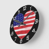 Herz in Flag Farben nummeriert rund Uhr (Winkel)