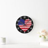 Herz in Flag Farben nummeriert rund Uhr (Zuhause)